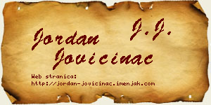 Jordan Jovičinac vizit kartica